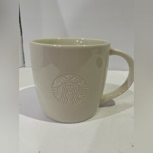 2010 Starbucks Embossed Siren Ivory Ceramic Mug G